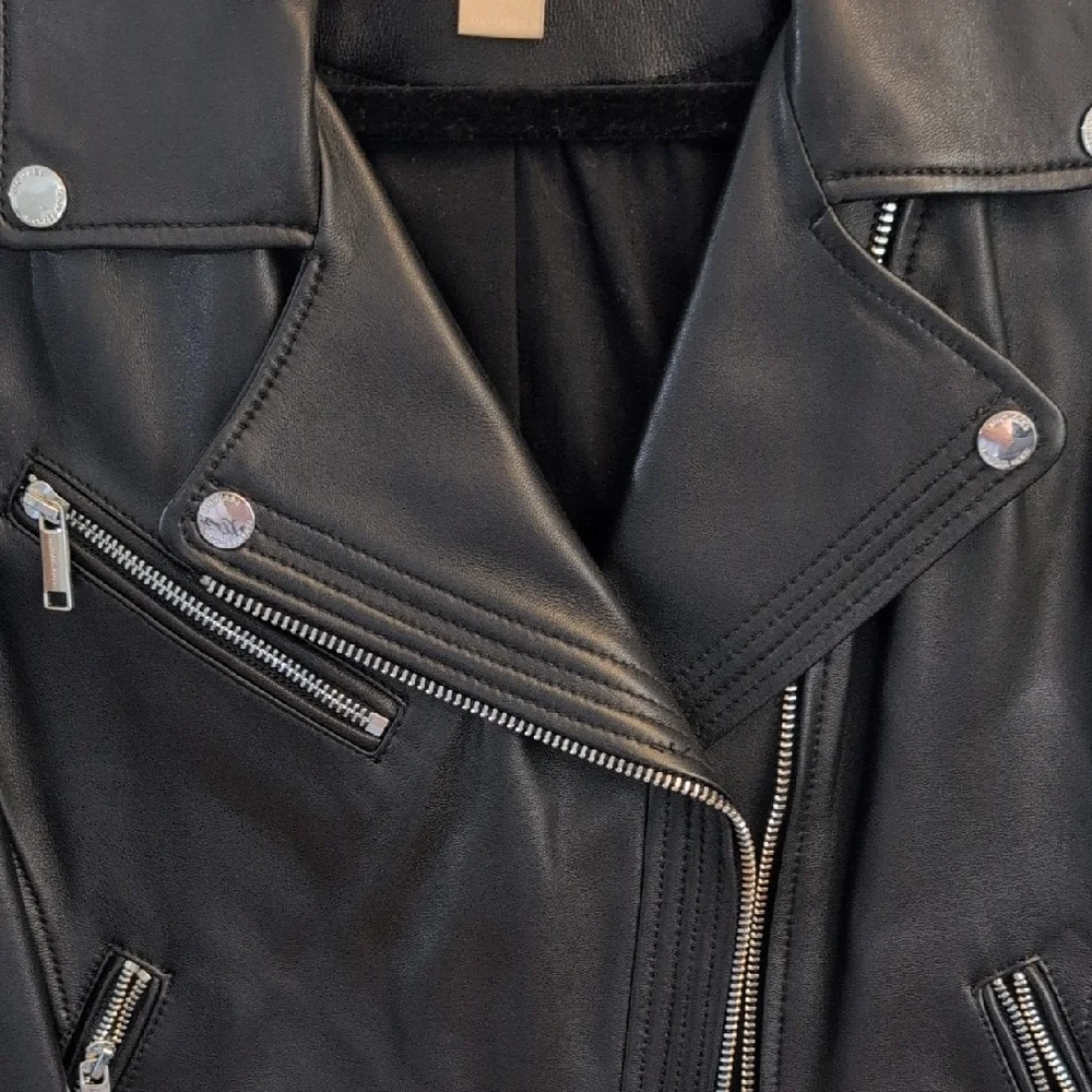 Michael Kors Black Leather Jacket - Picture 3 of 11